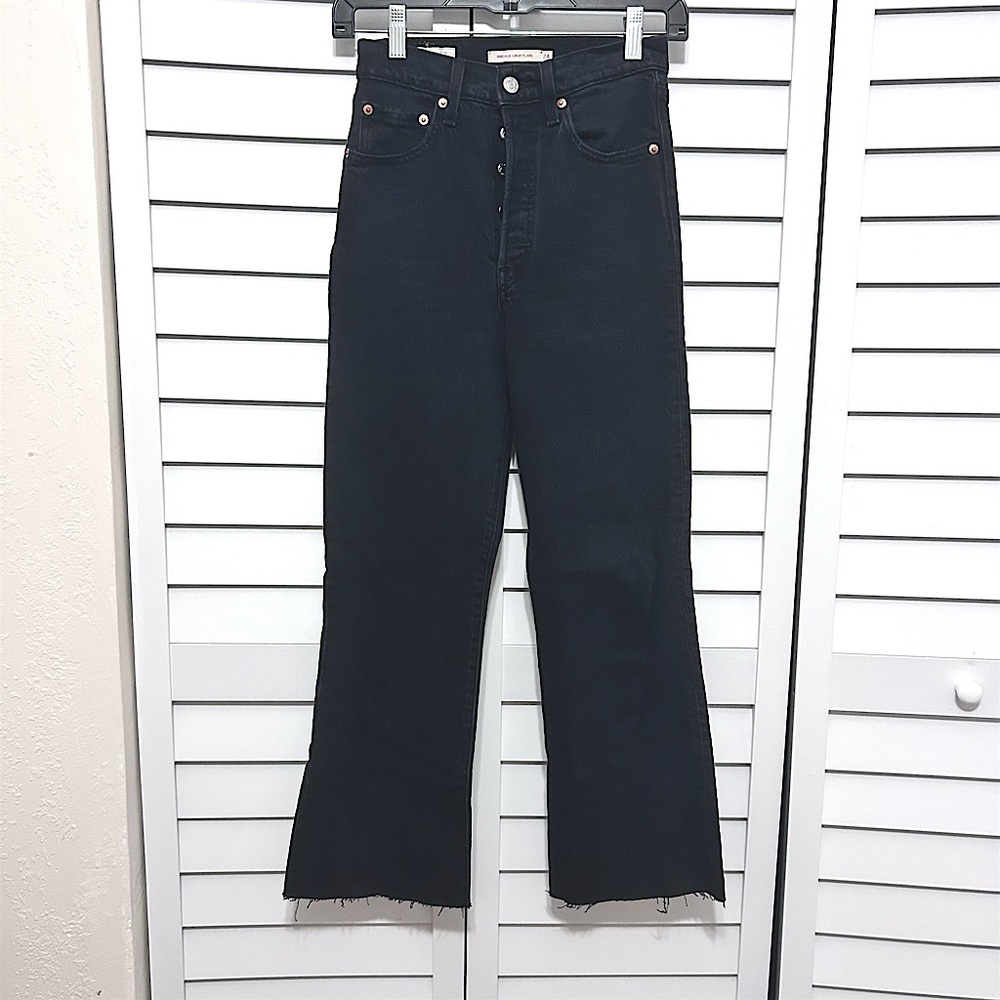 Levi's Black High Waisted Cropped Flare Women's Jeans